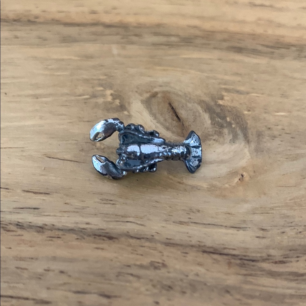 Antique Mini Silver Lobster Brooch with Detailed Design